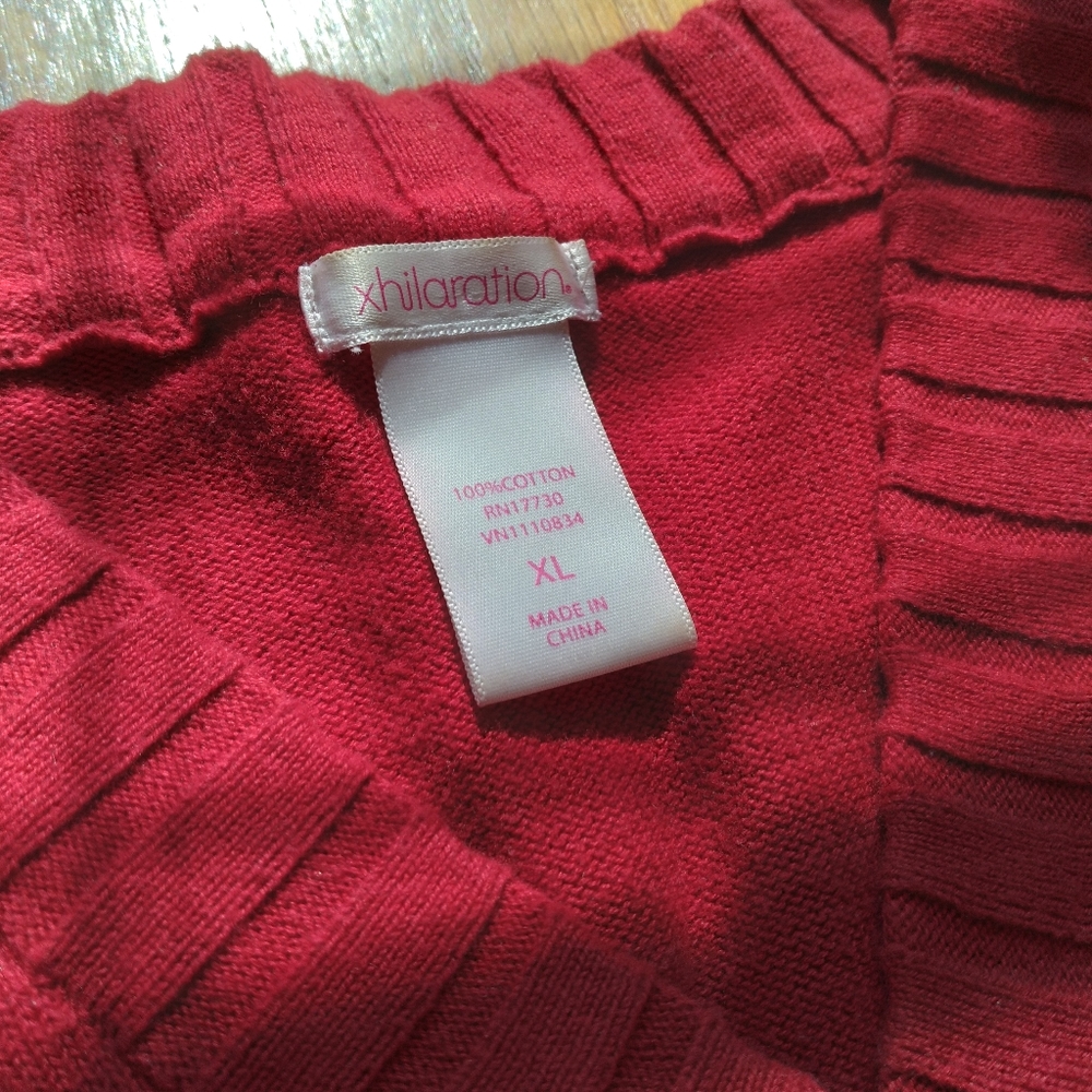 #700 Girls XL xhilaration Knit Dress Red Tie - Picture 8 of 16